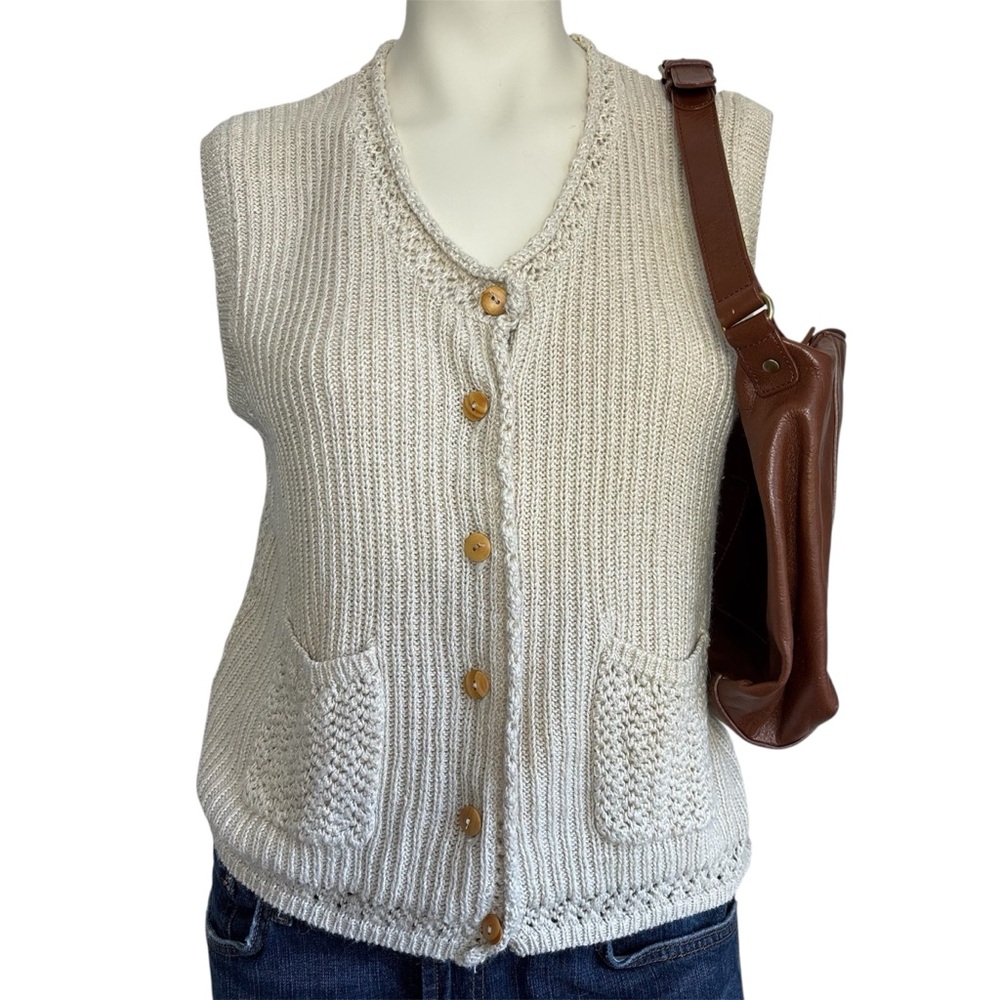 Vintage Russ woman’s sweater button up vest - Picture 1 of 6